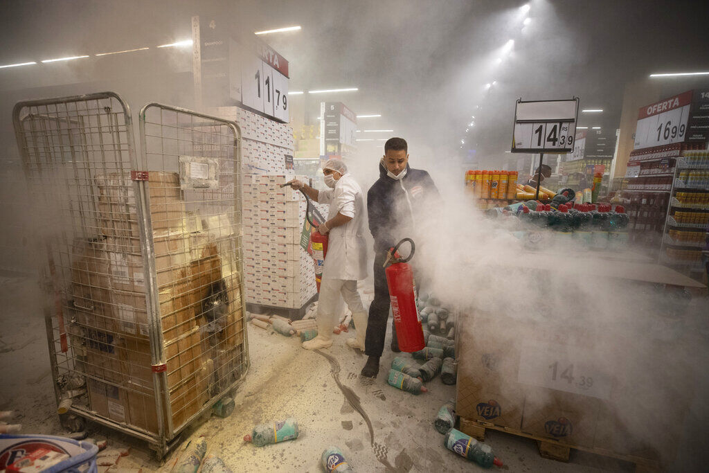 APTOPIX Brazil Supermarket Death